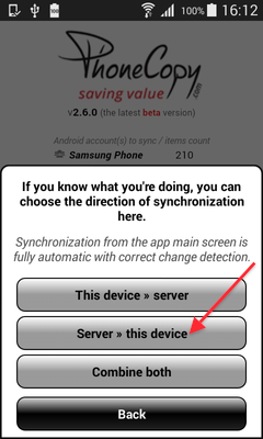 Choose Server >> this device