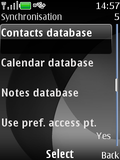 Select Contacts database