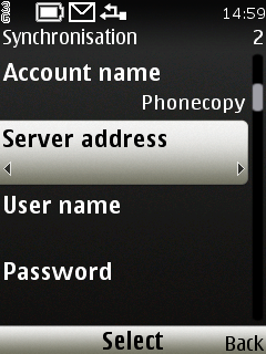 Select Server address