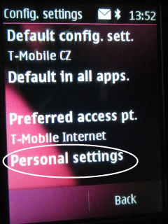 Choose Personal settings