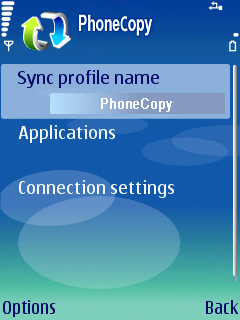 Type PhoneCopy into Sync profile name